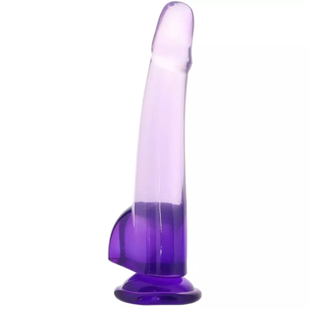 King Cock Clear 10 inch Smooth Cock with Balls In Purple